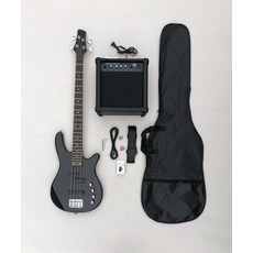 전자 베이스 기타 입문용 일렉트로 픽업 액티브 록 연습 연주용 헤드리스 앰프, 1개, 기본 색상, 베이스+스피커+튜너+가방+액세서리