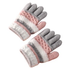 萱寶媽咪baby童裝館兒童針織保暖手套，中大童條紋手套，男童女童通用，防寒保暖必備