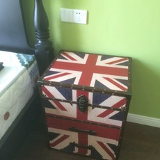 엔틱 낮은협탁 미니 선반 사이드 협탁 침대 옆 A 레트로 2단, 1개, AH. 복고풍 쌀 깃발