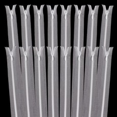 지퍼 부품 세트 의류 액세서리 옷 만들기 재봉 소품, 흰색 투명