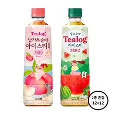 티로그 아이스티 500ml (납작복숭아홍차 12개+망고수박 12개) 24개