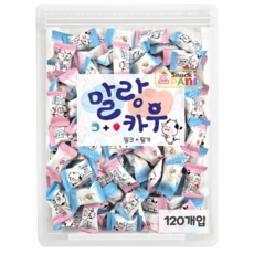 이가캔디 폭신폭신 말랑카우 밀크 딸기우유캔디 대용량 스낵파니 간식 120개입, 1개