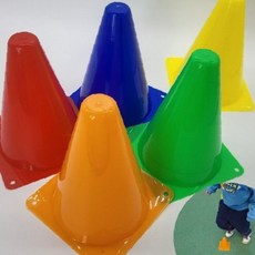 다색 원뿔형 바닥 마커 체육 훈련 축구 농구 달리기 연습 운동 경기 표시 용품, 1개, 그린