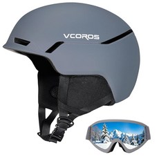 VCOROS 스키 고글 포함 헬멧 DXH-816 스노보드 남성 여성 스노우 스포츠 스키 스케이트 스노우보드용(매트 블랙 라지) 269326 8836162295, 미디엄, 매트 그레이 스키 고글