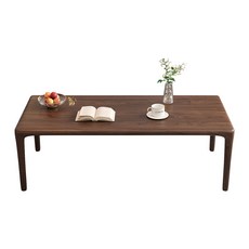 【貓嶼】南美衚桃木客廳茶幾簡約創意小戶型沙髮邊幾辦公實木茶桌陽臺茶臺, 圓腳款胡桃木：120*60*45CM, 1個