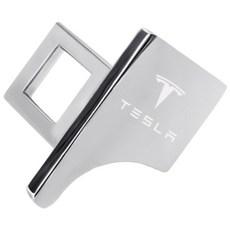 小米粉 特斯拉 TESLA 安全帶卡扣 Model 3 Model Y 特斯拉安全插銷 隱藏式安全帶, 銀, 1個