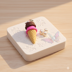 투컵 컬러 아이스크림콘 파츠 (1개) 데코장식 석고방향제 만들기 DIY 재료, 초코, 무향