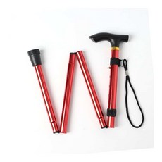 레드 접이식 노인 지팡이 T자형손잡이