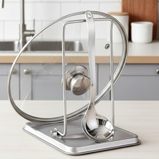 오르세홈 스테인리스 304 올스텐 냄비뚜껑 조리도구 거치대, 1세트, 실버