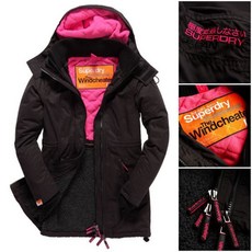 Superdry 經典款 N3B 加厚刷毛保暖風衣 黑色, 1個