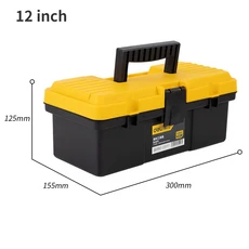 Deli-대용량 다기능 도구 상자 더블 레이어 스토리지 플라스틱 케이스 가정용 하드 정리함, 05 12 Inch, 한개옵션1