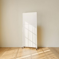 틴우드 타공판 철제 이동식 파티션 800 스탠드 세트 (800x1800), 화이트