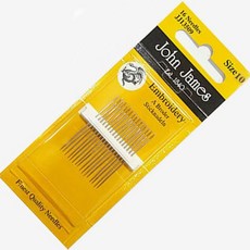 [청라핸즈] 존제임스 자수바늘 10호 0.3 x 32mm 16세트 (16-872)