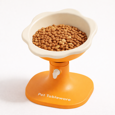 위시피키 관절보호 높이조절 강아지 밥그릇, 1개, 플라워