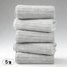 Ahomeone 먼지없는 수건 부드러운 코랄플리스 세면타월 고급수건 100g, 5개, 그레이