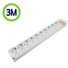 IT 안전한 국산 과부하 자동 차단 멀티탭 개별 멀티탭 (10구), 1개, 백색, 3m