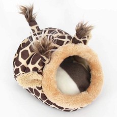 TSUBASI 햄스터 하우스 집 작은 동물 침대 새 고슴도치 기니피그 토끼 데구 오두막 가을 겨울 실내용 푹신한 쿠션 포함 세련된 씻을 수 있는 수면 애완 동물 용품 따뜻한 놀이터, 1개, 상세페이지 참조