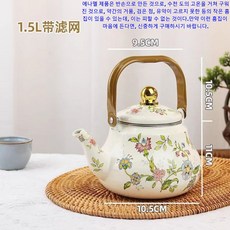 주방 법랑 주전자 난로 감성 일본 캠핑 인테리어 커피주전자 기본옵션 1개 A. 1.5L 배꽃, 기본옵션 × A. 1.5L 배꽃 × 1개