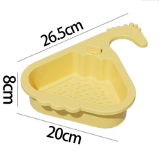 簡約吸盤式水槽瀝水籃 傾倒殘渣不髒手 附帶掛籃, 旋鈕款？ 黃色/1個裝【水龍頭通用？清洗方便】