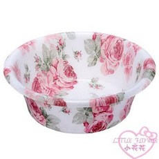 小花花日本精品 深形玫瑰臉盆 玫瑰花紋浴盆 金色亮片, 1個