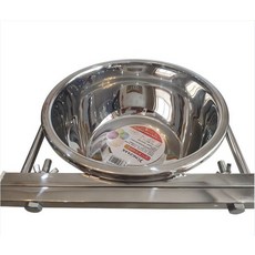 브랜드없음 밥그릇 고정식 반려견 스테인리스 걸이 스텐 케이지용, 얕은 14cm 4.0kg이하, 1개, 일체형 받침대 202 볼