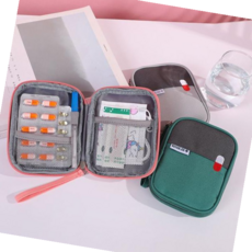 여행 구급함 미니 파우치 캠핑장 글램핑 차박 텐트 야영, 핑크