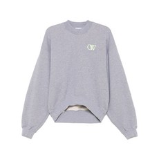 오프화이트 로고 자수 스웨트셔츠