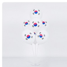 꽂이 풍선 리본 이벤트 파티용품 풍선리본 파티풍선 이벤트풍선 풍선장식 태극기인쇄풍선 PW, 본상품