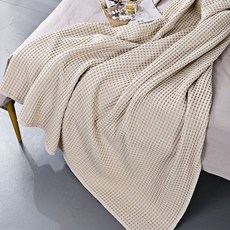 무릎 담요 소파 순면 에어컨 와플 낮잠 소파 여름 사무실 코튼 타올 거즈 블랭킷 이불 담요, 1개, C. 정교함푸랑 커피