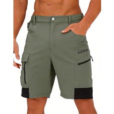 EZRUN 남성용 하이킹 카고 반바지 빠른 건조 골프 야외 작업 전술 반바지 낚시 여행용 멀티 포켓 포함