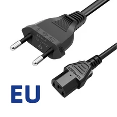 검정색 1m EU 영국 플러그 전원 케이블 IEC 320 C13 공급 장치 와이어 코드 컴퓨터 모니터 TV 스피커 프린, 03 EU Plug  Black 1M