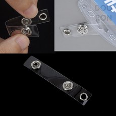 두론샵 명찰 집게 똑딱이걸이끈 1개 명찰고리 사원증 투명끈