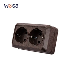 WESA 은빛 표면 버튼 전등 스위치 EU 끄기 야외 플라스틱 외부 스프레이 페인트 단방향, 2 Socket With Ground