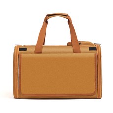 亞馬遜新款寵物包手提車載大容量透氣便攜外出斜挎摺疊悅佰兔貓包, 1個, 棕色