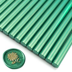 글루건용 지포스파이 26피스 7mm 미니 왁스 씰 스틱 청첩장 인사말 카드 와인 병 및 DIY 공예품 샴페인 골드, Pine green, 1개