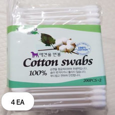 더독 애견용 면봉, 4개, 200개입