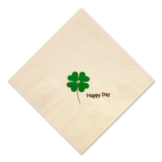 대나무 냅킨 클로버 3천매_ 친환경 항균 칵테일냅킨, 대나무 천연원색 행복한 하루, 1박스, 3000매