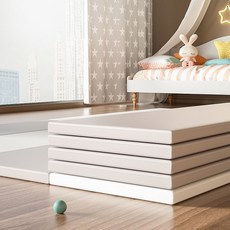 寶寶摺疊爬行墊 XPE材質 4cm加厚 嬰兒爬爬墊 兒童家用遊戲地墊, 奶酪白抗菌環保加厚,107*147米XPE材質4折