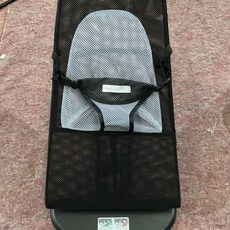 嬰兒搖椅哄娃神器 寶寶搖籃搖牀摺疊款菱形布面哄娃神器搖搖椅, 單網黑色
