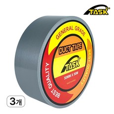테스크 수출용(국내산) 덕트테이프 덕테이프 50MM X 50M 일반형 SILVER, 3개