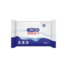 TST 75%酒精濕巾 隨身包 10抽 弱酸性 親膚柔軟, 1個, 小號-10抽, 10個裝