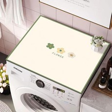 세탁기 건조기 상판 방지 인테리어 커버 논슬립 기스 1개 그린 체커보드, 60 x 70cm × 화이트 베이스 스몰 플로럴 × 1