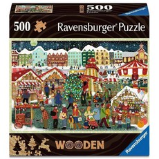 라벤스부르거 미국매장정품+ Ravensburger 크리스마스 마켓 참 - 500피스 직소 퍼즐 | 축제 포장 마차 및 반짝이는 조명 아늑한 휴일 모험 1907138, 라벤스부르거 미국매장정품+ Ravensburger 크리