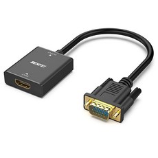 BENFEI HDMI to VGA 단방향 컴퓨터 - VGA 모니터 어댑터 (암 수) 3.5mm 오디오 잭 포함 TV 스틱 컴퓨터 데스크톱 노트북 PC 모니터 프로, BENFEI HDMI to VGA, 단방향 컴퓨터 -
