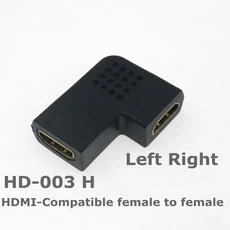 HD 어댑터 마이크로 미니 HDMI 호환 90도 직각 270도 남성-여성 팔꿈치 커넥터, 07 F-F Left