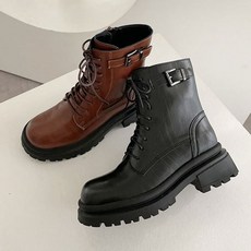 가죽신발 홀릭 여자 워커 천연가죽 발편한 부츠 HSM018