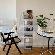 철제전면책장 북타워 북유럽 매거진랙 슬림 메쉬 3단 6단 모던 디자인 거실 서재 침실, 1단, 단일 항목