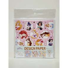 일본 디자인페이퍼 색종이 디즈니 프린세스 공주 미녀와야수 신데렐라 라푼젤 인어공주 알라딘