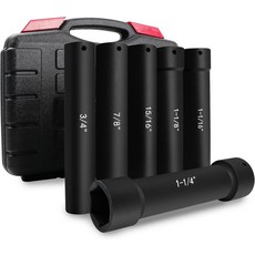VSEK 675인치 롱 연장 충격 소켓 세트 2인치 드라이브 엑스트라 딥 헥스 사이즈 34인치 78인치 56인치 6인치 8인치 4인치 고토크 사용 6PCS