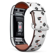 [ Fitbit Charge 2 호환 ] 교체용 가죽 밴드 팔찌 스트랩 손목 밴드 액세서리 // 하키 저지 반복 패턴